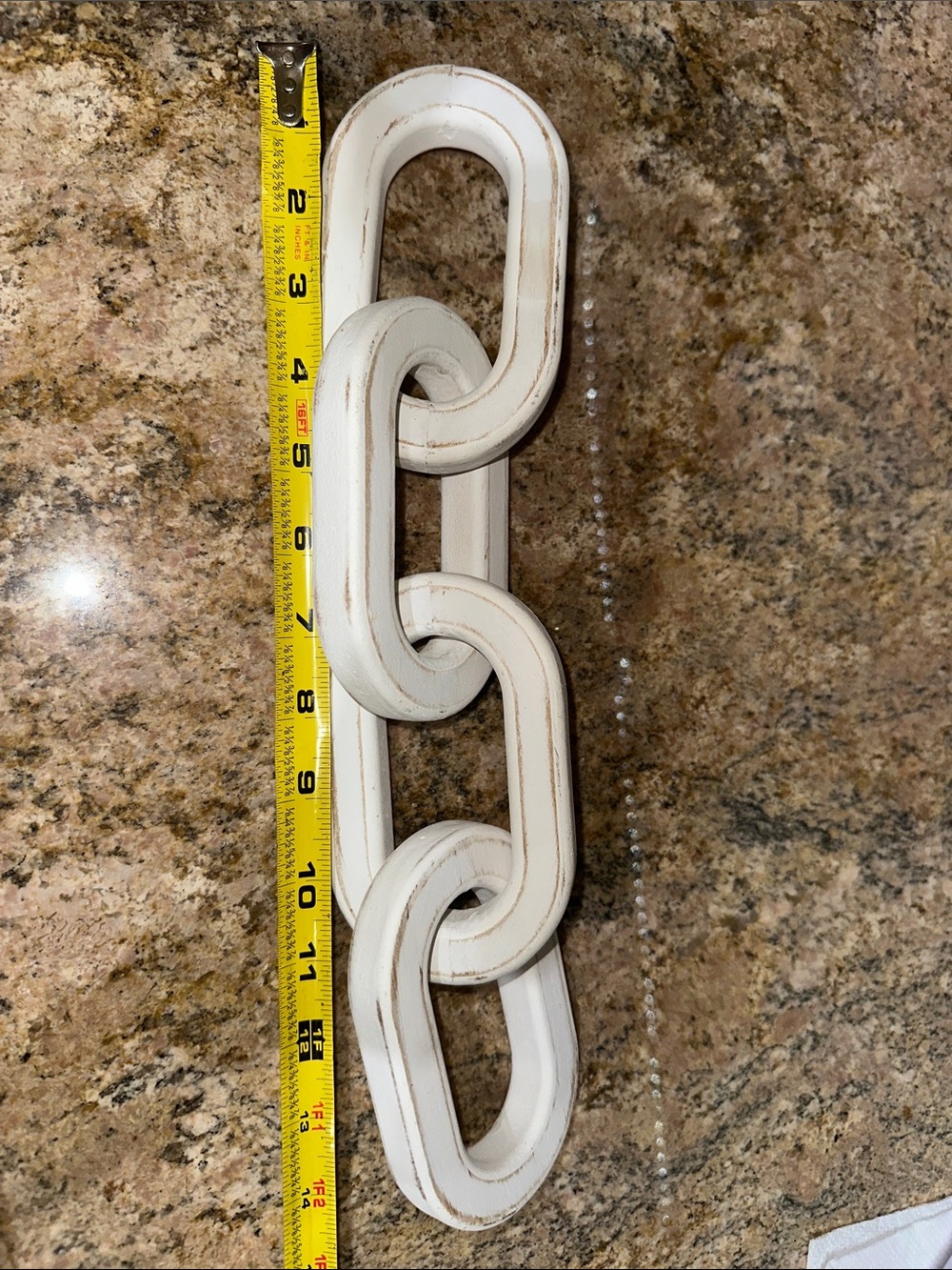 White Rustic Linked Wood Wall Decor